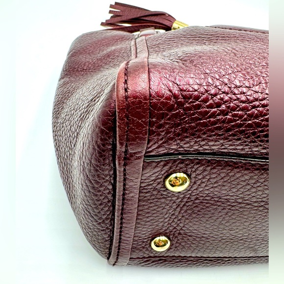 Auth Gucci Small Metallic Purple Leather Cellarius Convertible Soho Tote Bag - Picture 11 of 16